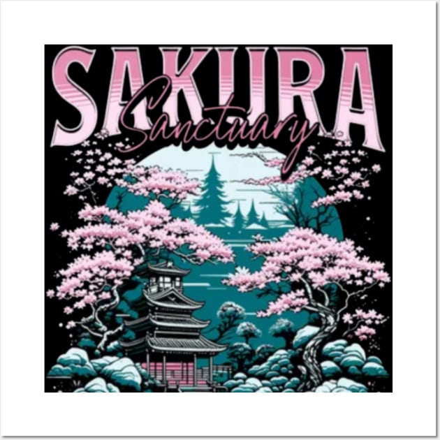 Discover the magic of the Japanese sanctuary with its 🌸 Sakura tree in full bloom! A paradise of tranquility and beauty. 🏯🌸 Wall Art by Bruja Maldita
